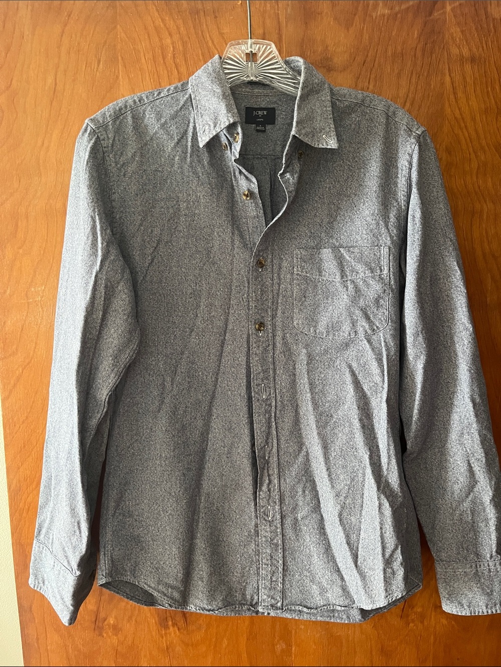 J. Crew Men's Slim Gray Button-Down Casual Shirt